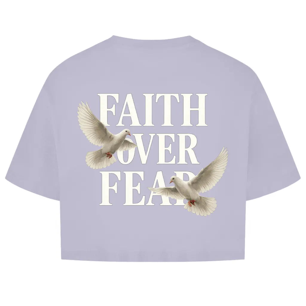 Faith Over Fear Oversize Crop Top Printegy