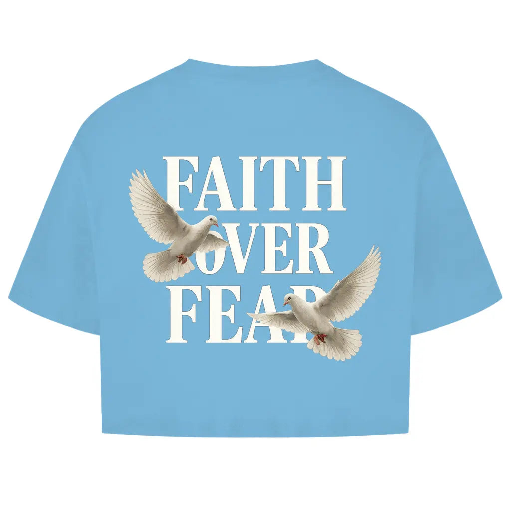 Faith Over Fear Oversize Crop Top Printegy